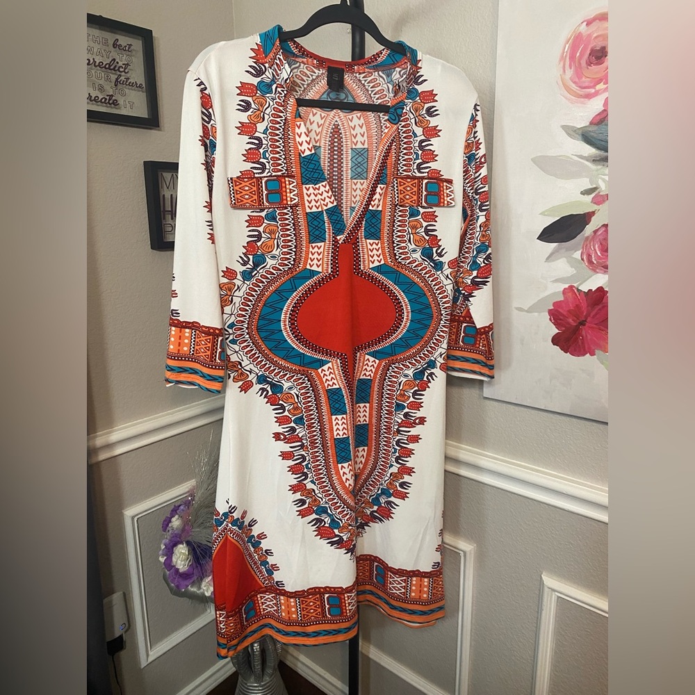 Vibrant Multicolor Tribal Print Dress - Picture 14 of 15